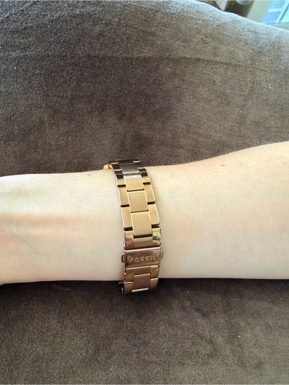 Fossil Gold Tone Watch with White Dial